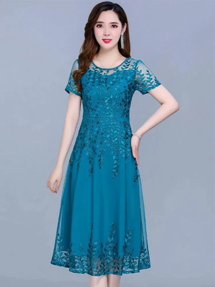 blue mesh midi dress Dream Crush Lace-Up Back Mesh Overlay Midi Dress Blue
