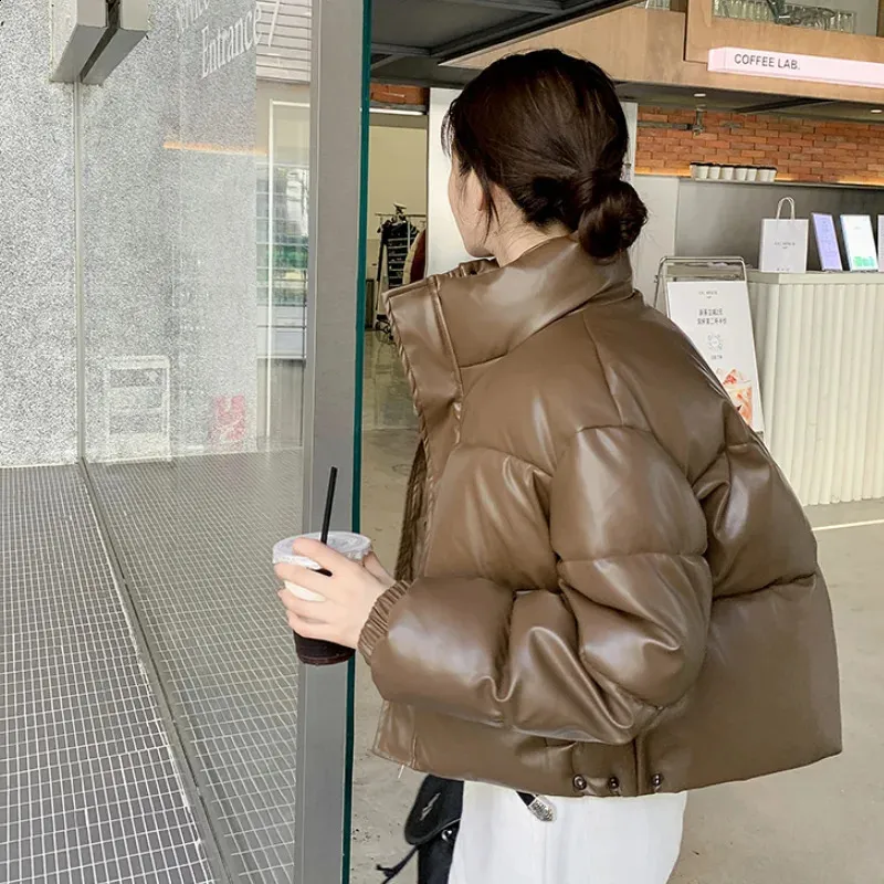 Brown Down Bubble Coat Other Stories Padded Down Jacket With Hood