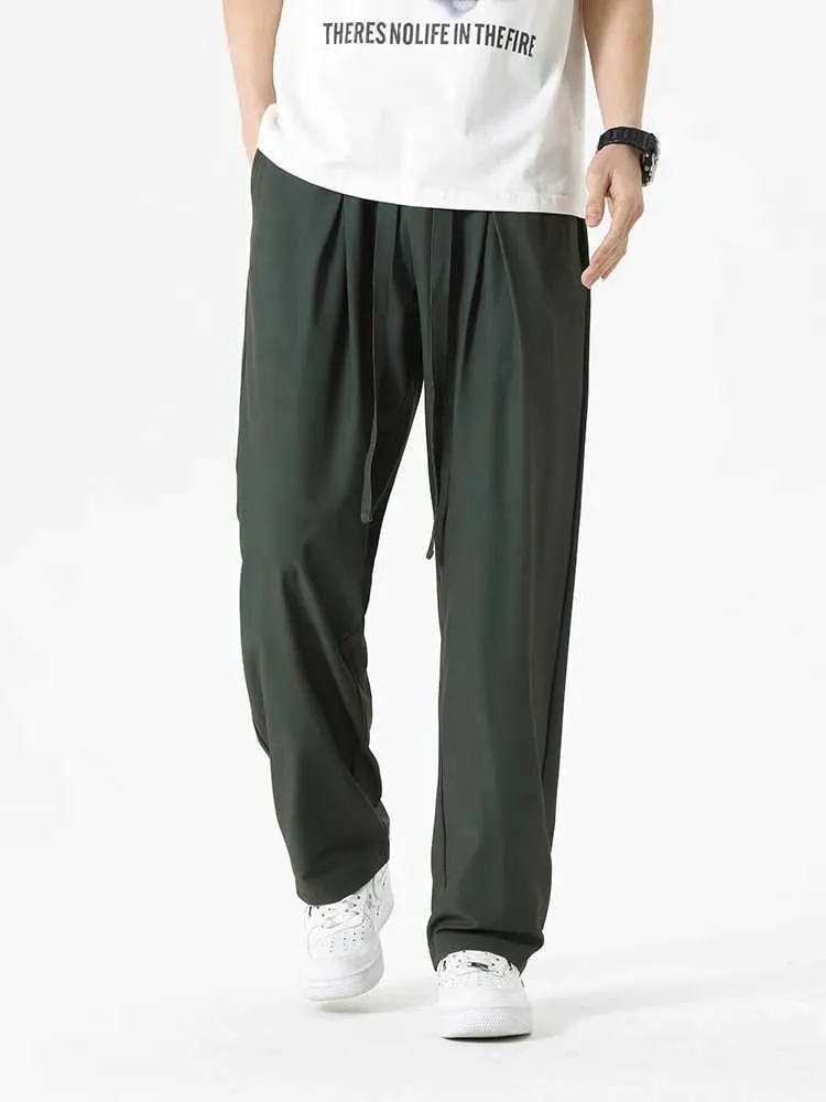 Mens Pants Large Size 8xl Summer Light Thin Mens Sweatpants Korean Loose Track Pants Sportswear Ice Cold Drawstring Straight Male TrousersL24822 From 17 96 DHgate