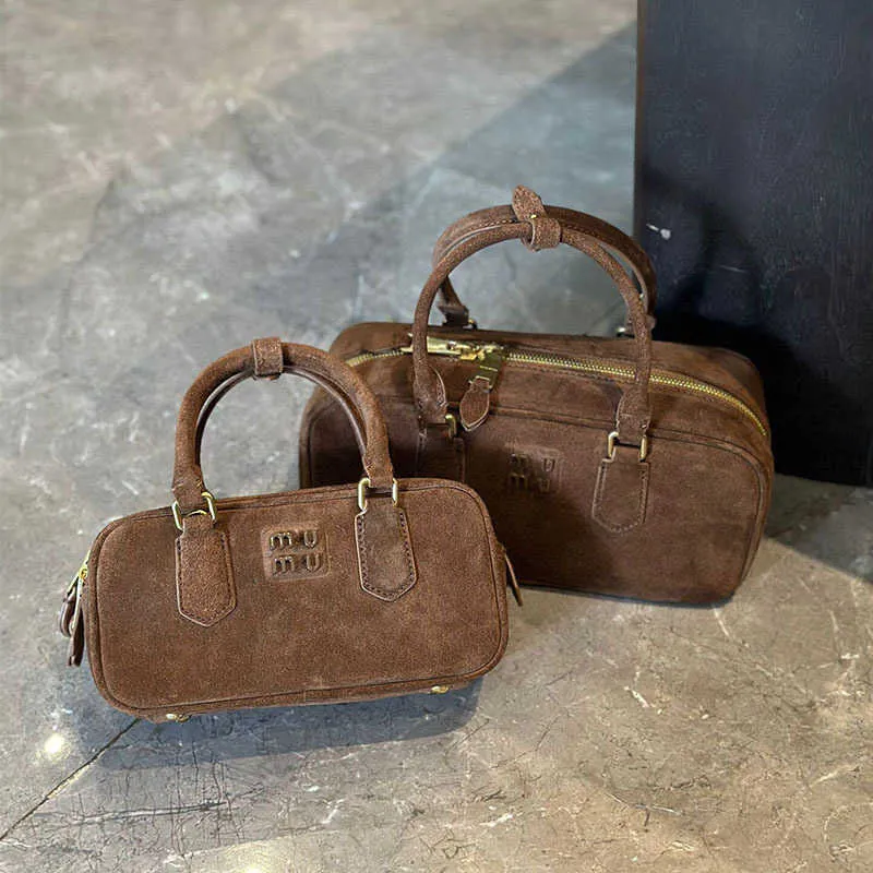 Borsa A Tracolla In Pelle Scamosciata Leggera Donna Per Autunno Inverno, 3 Modalità Di Trasporto