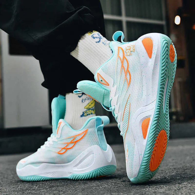 white and teal basketball shoes