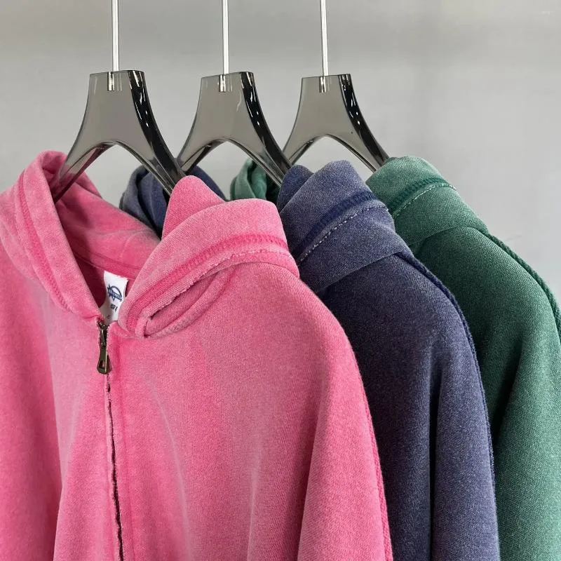 DHgate.com:Vintage Wash Double Zipper Hoodie: 100% Cotton