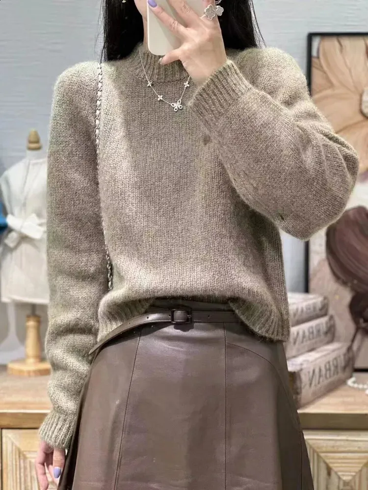Pull Femme Grande Taille Tricot épais - Col Roulé, Coupe Ample - Chaud Et Doux Pour Automne/hiver - Couleur Unie