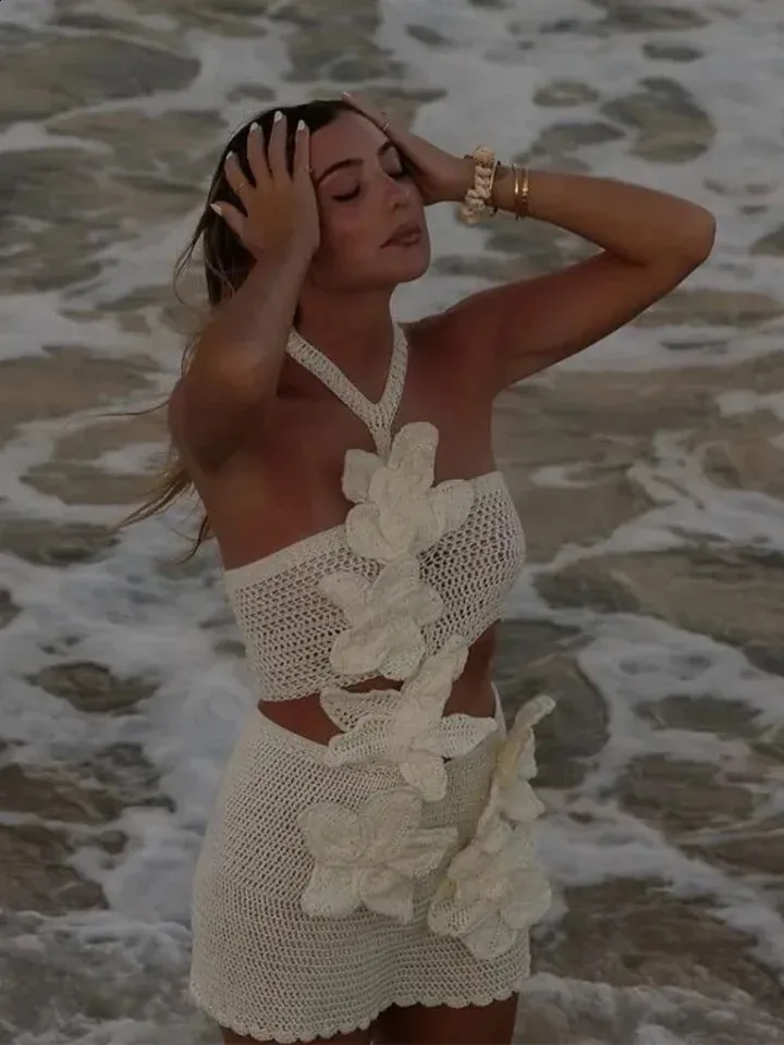 Acquista Abito da donna con orlo diviso senza maniche, bikini sexy