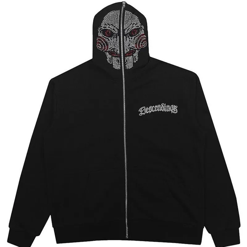 Mens Hoodies & Sweatshirts Y2K Full Zip Up Women Autumn Winter