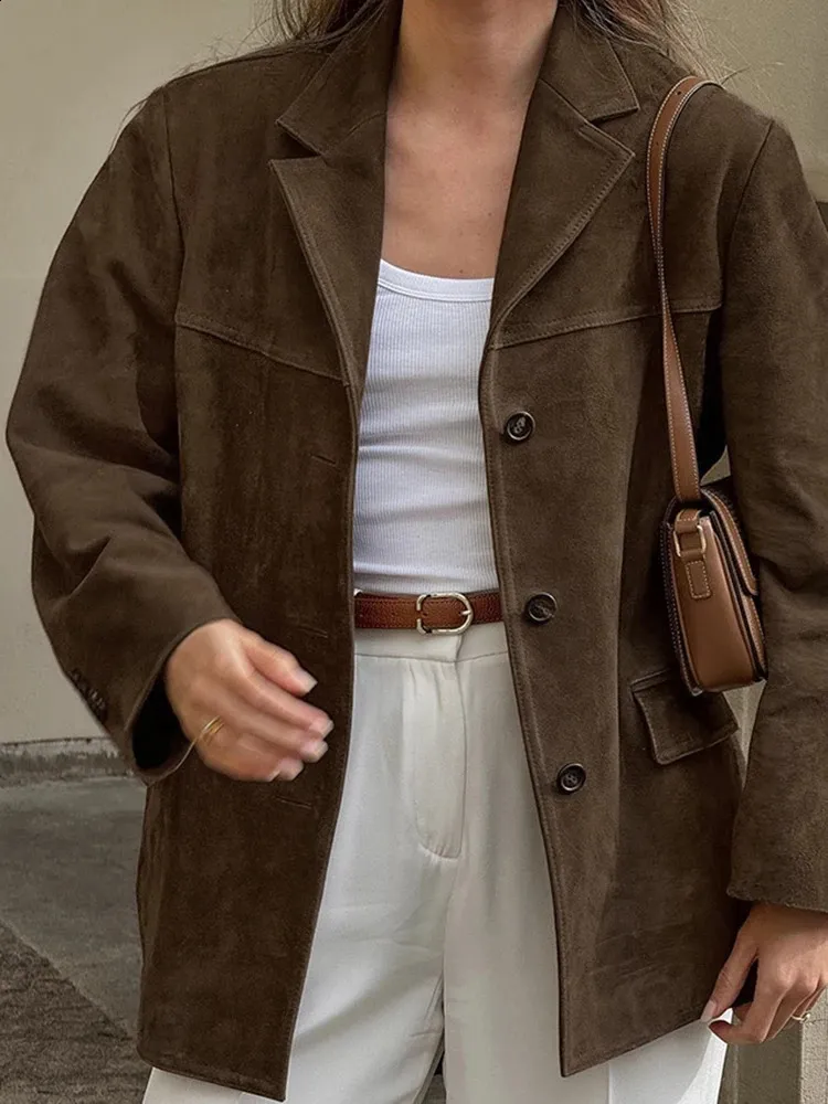 Vintage European Lapel Jacket - Womens Casual Loose Single