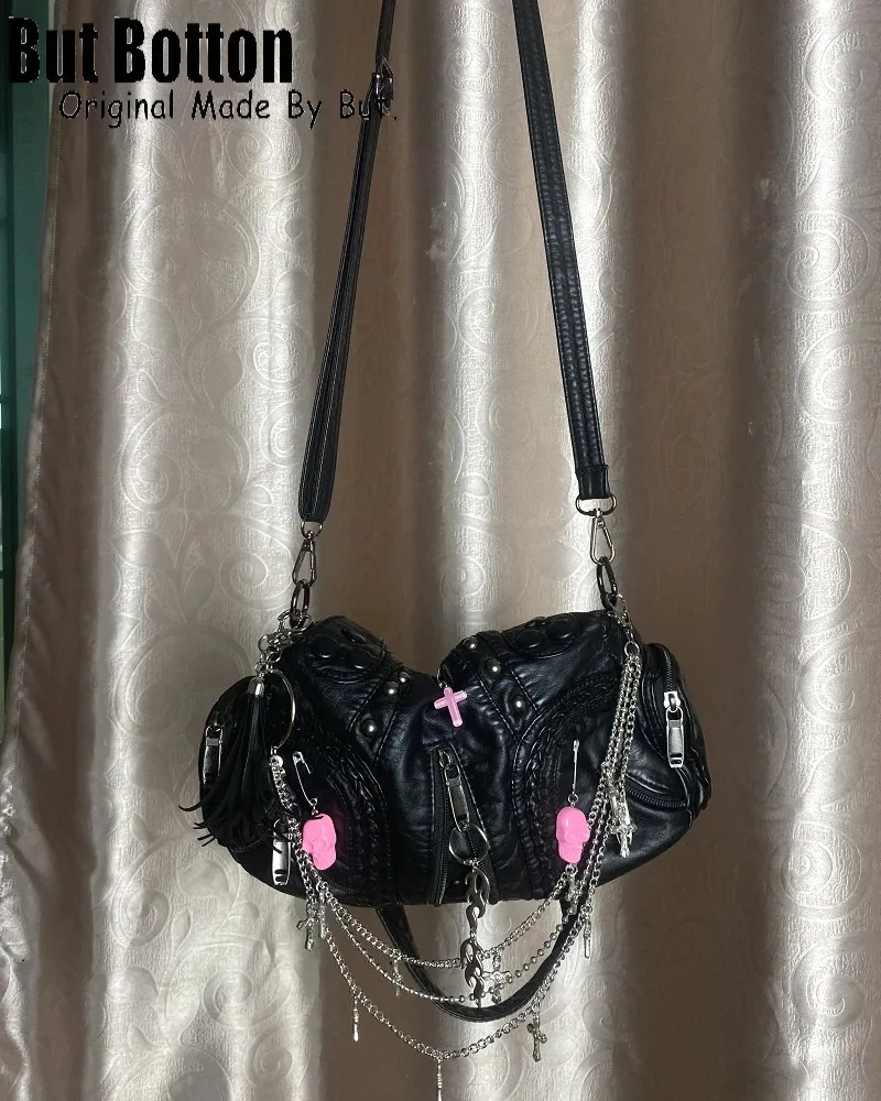 Y2K Punk Metal Chain women's designer handbags with Y2K Punk Metal Chain women's designer handbags with