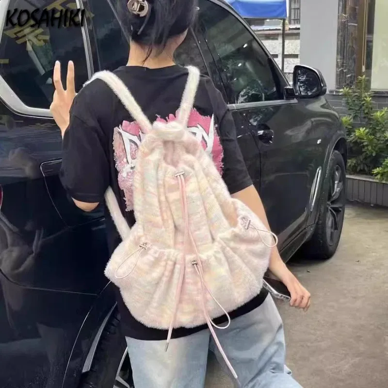 Purple String Backpack Fashionable Backpacks: Pastel Drawstring Rucksack, Cute & Trendy Style ...