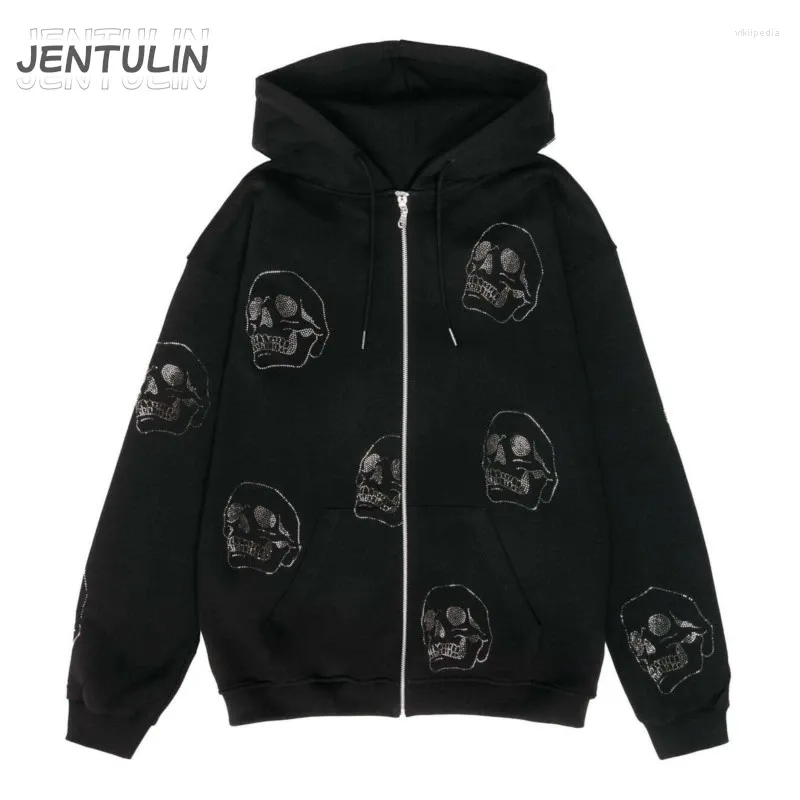 Retro Hip Hop Zip Up Hoodies for Men Skull Graphic Unisex Sweatshirts  Shop Now!