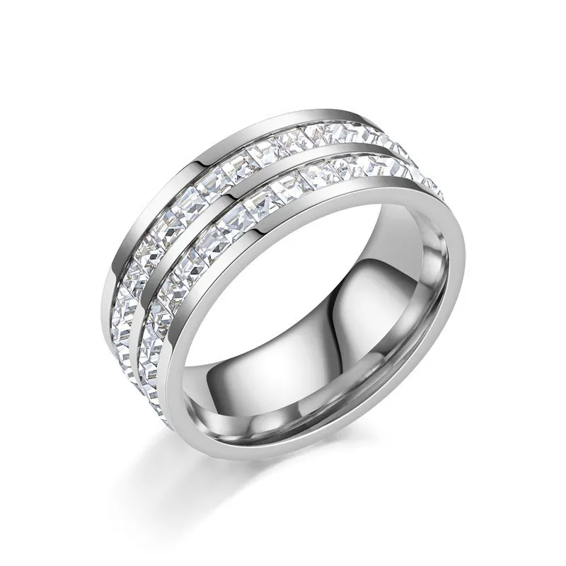thumbnail image 2 of Lieson Men Rings Stainless Steel Rings Vintage, Wedding Ring Men High Polished Round Cubic Zirconia Ring In Gold Ring Size 7 2 of 12