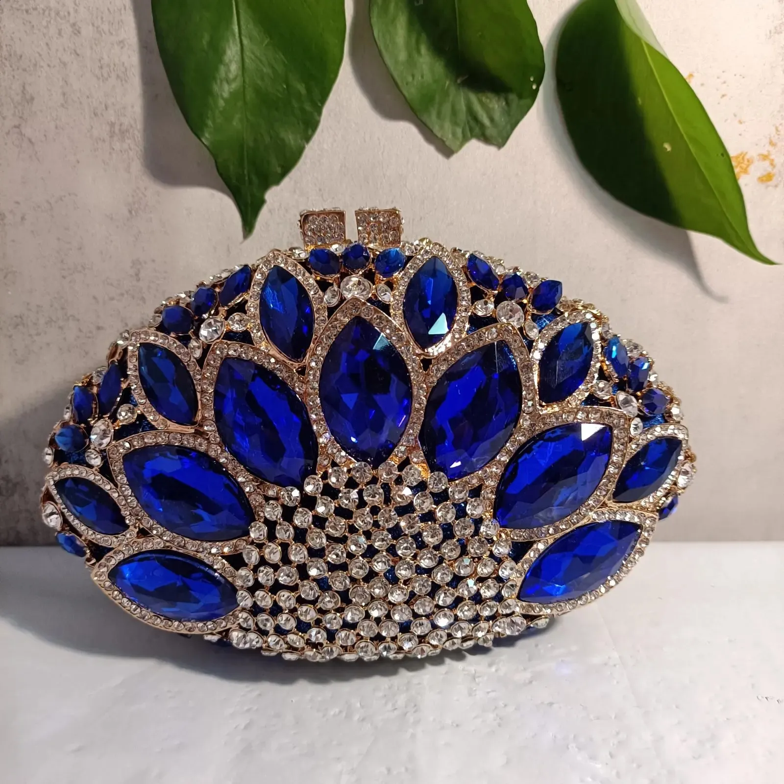 Sapphire Blue Crystal Peacock Clutch Bag For Women Perfect For Weddings Parties And Bridal Wear Royal Style Purse 240824 From Totelove 48.43 DHgate.Com