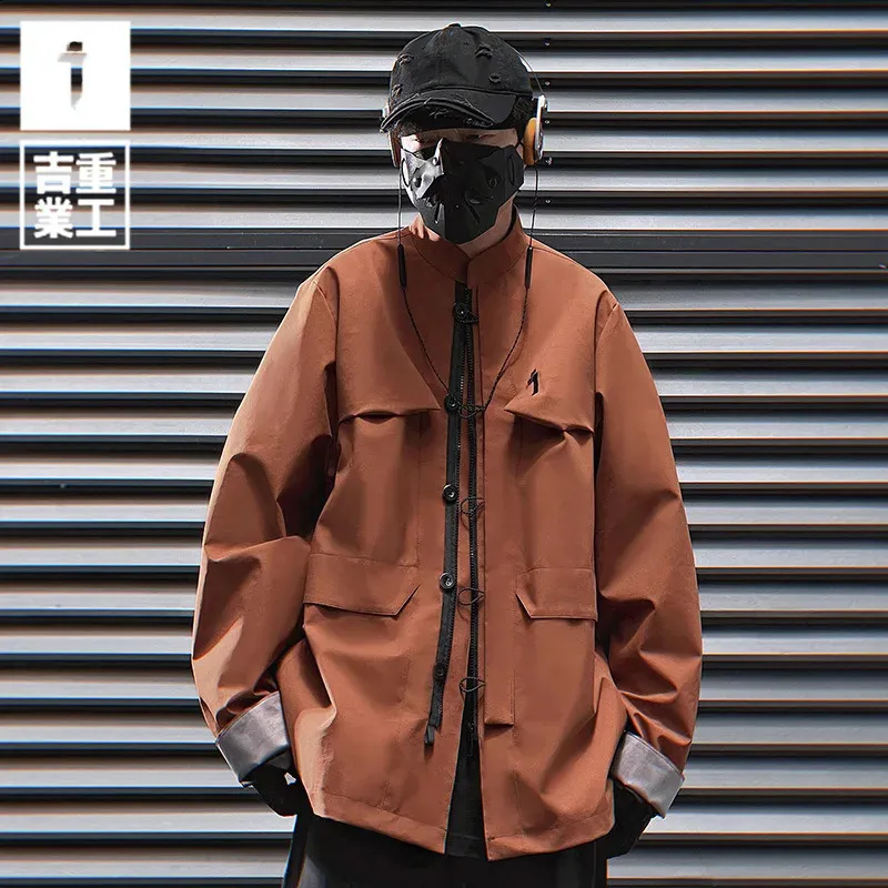 Men's Chinese Style Autumn Stand Collar Techwear bomber Men's Chinese Style Autumn Stand Collar Techwear bomber