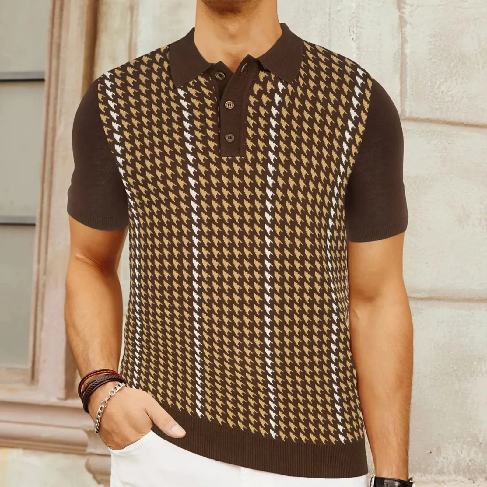 Shig様COOTIE Jacquard Sleeve Polo 24ss Shig様COOTIE Jacquard Sleeve Polo 24ss