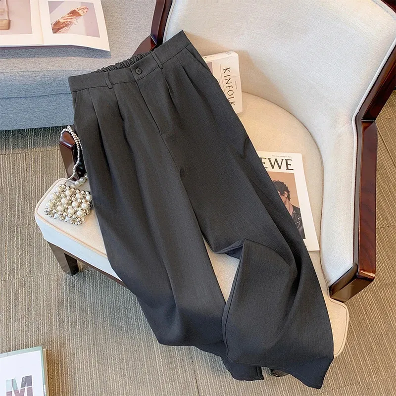 sachin and babi light blue dress Plus-size womens gray wide-leg dress pants capris polyester solid color for  travel vacation from Dhgate Women's Plus Size Pants