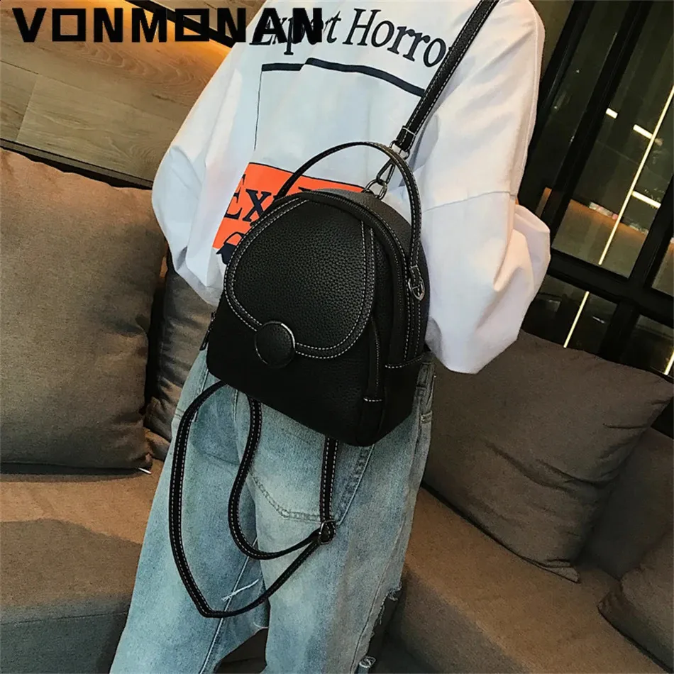 Women Leather Backpack Mini Soft Touch Multi-Function Small Brand Designer Fashion Women Backpack Mini Soft Touch Multi  main image 3