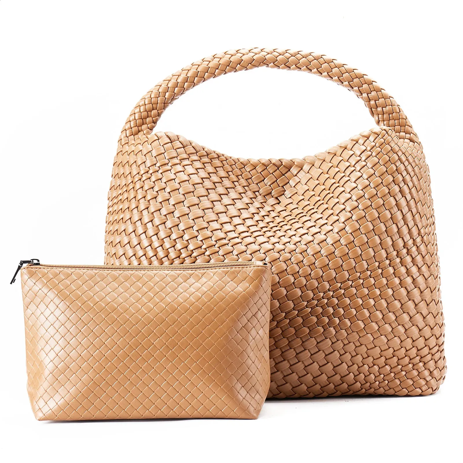 Emg7320 Bolsos De Playa De Lujo De Diseño Impermeable Para Mujer, De Grano Grande, En Marrón, Con Tejido De Crochet Mini, Bolso De Cubo Enrollado, Negro, Bolso Exótico De Cuero Trenzado