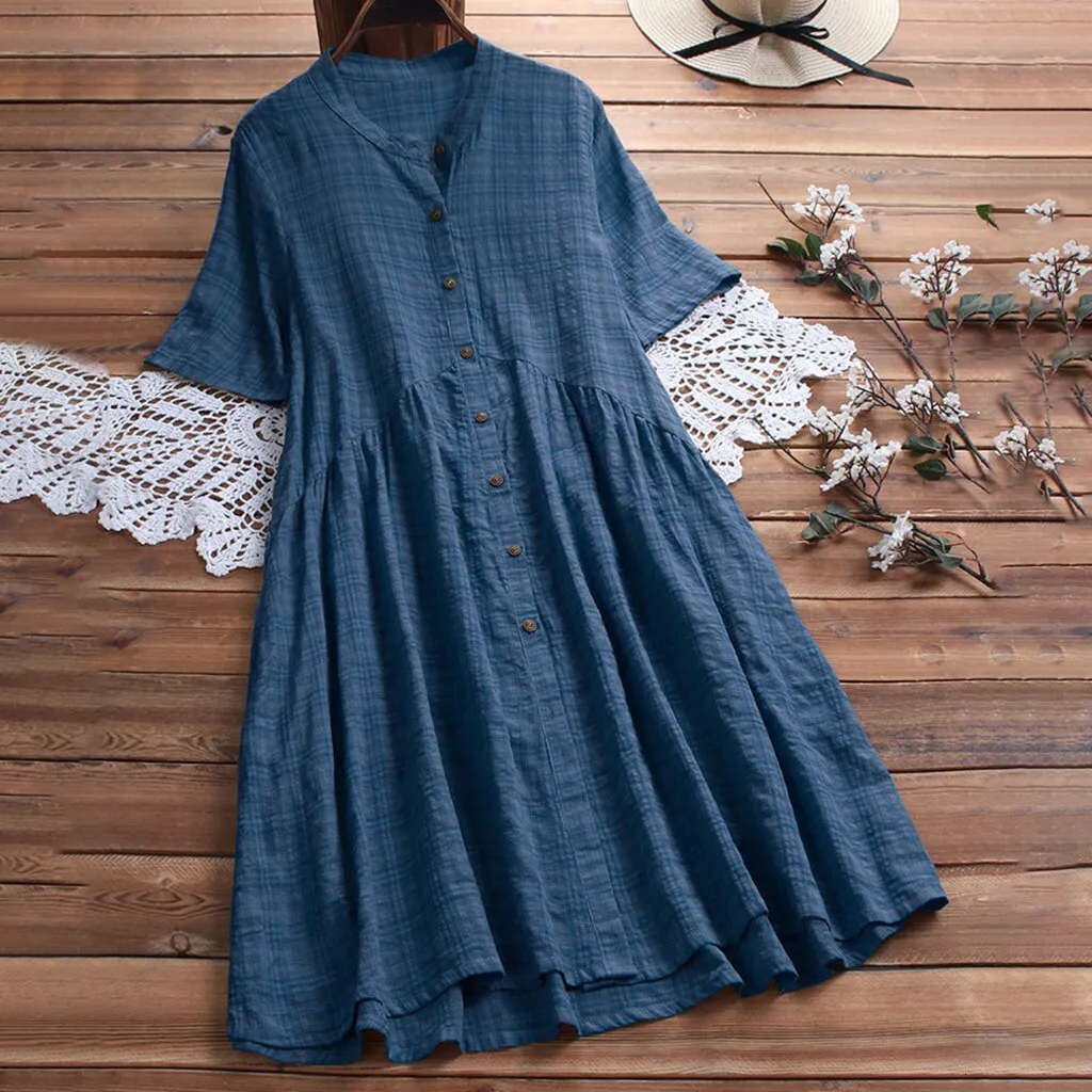knee length dresses for ladies Quick Responses Blue T-Shirt Midi Dress, Small - The Mint Julep Boutique
