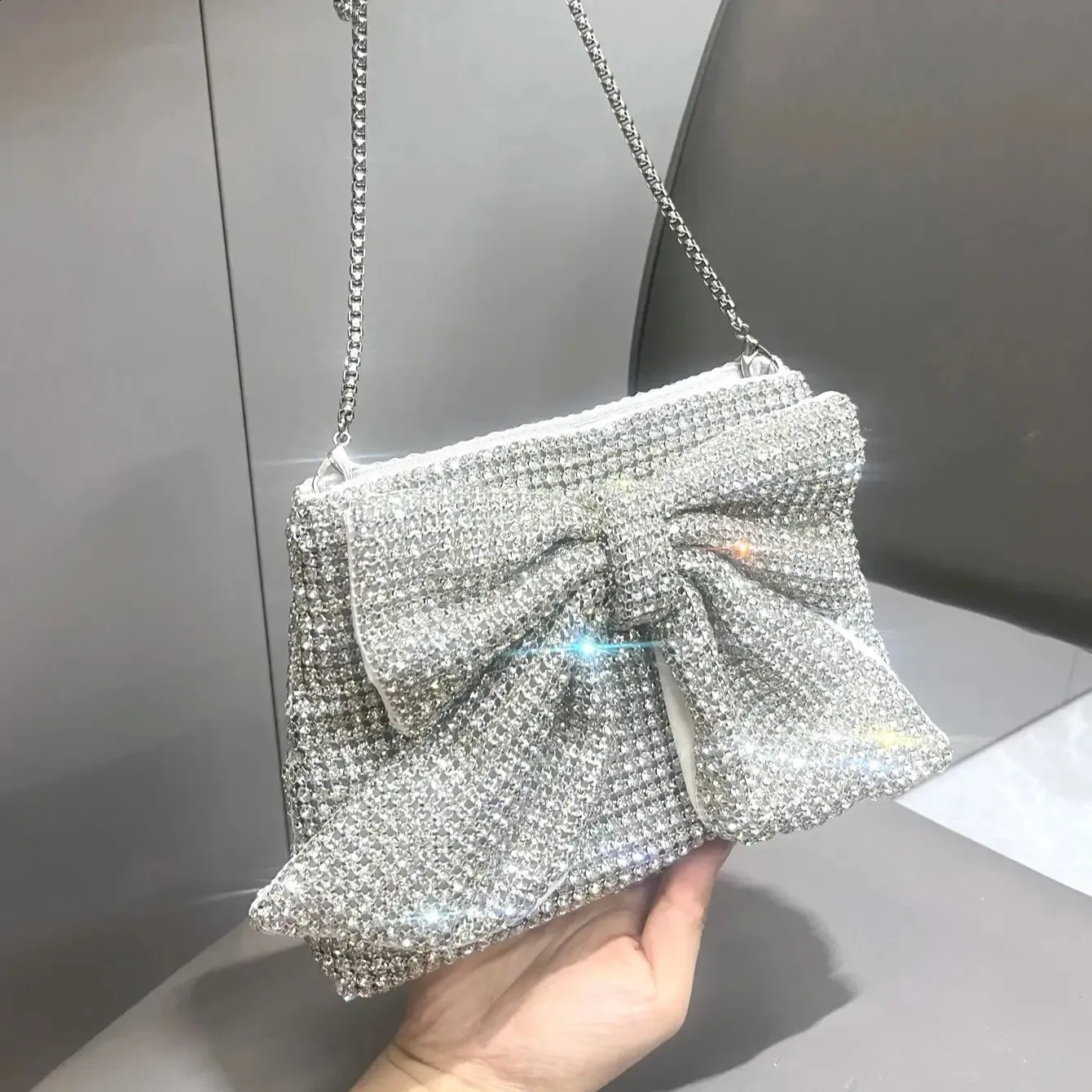 Crystal Rabbit Purse Shiny Crystal Clutch Purse Shoulder Bag Rhinestone Handmade Evening ...