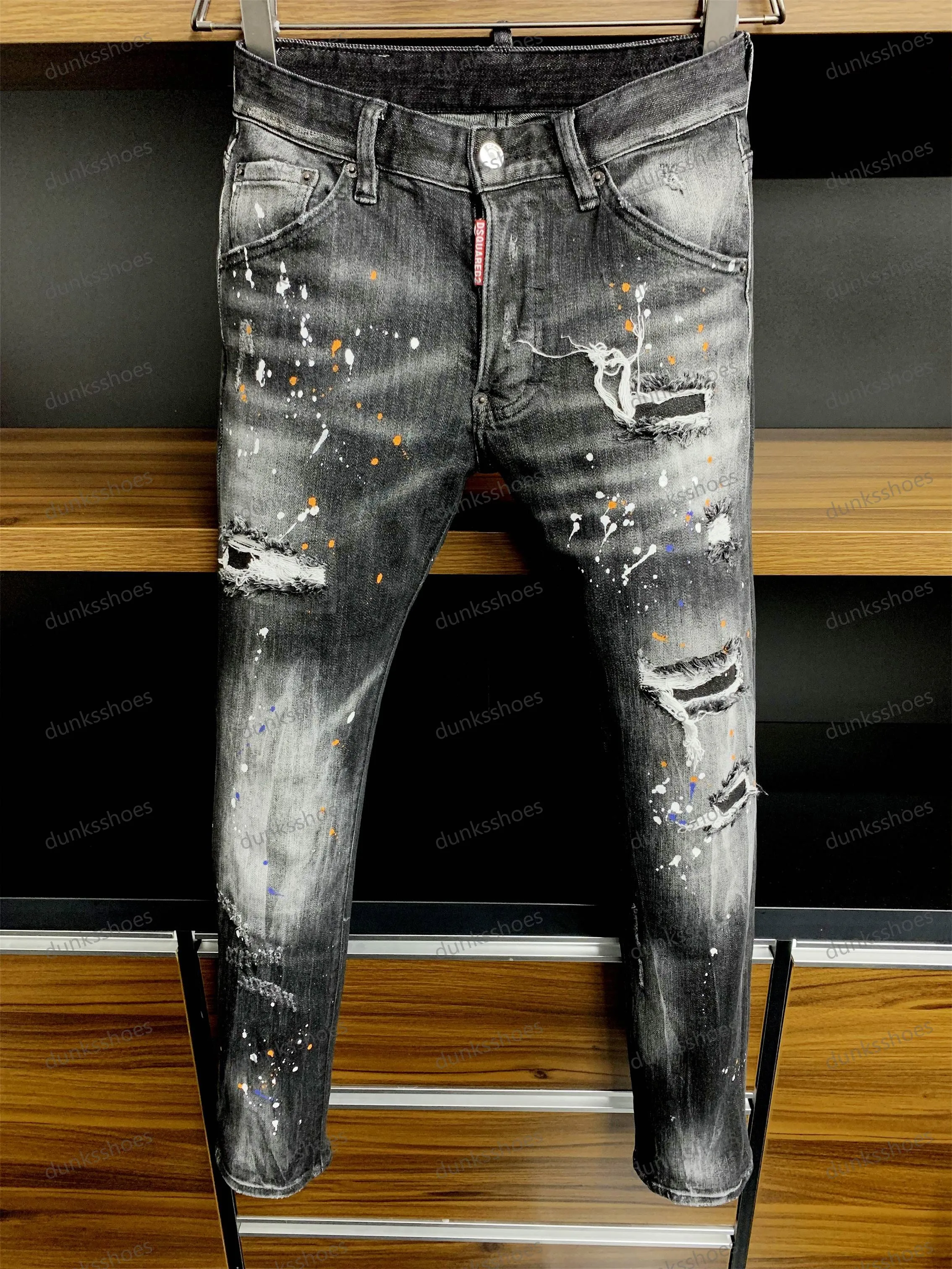 Luxury Designer Mens Black Denim Topman Jeans With Ripped
