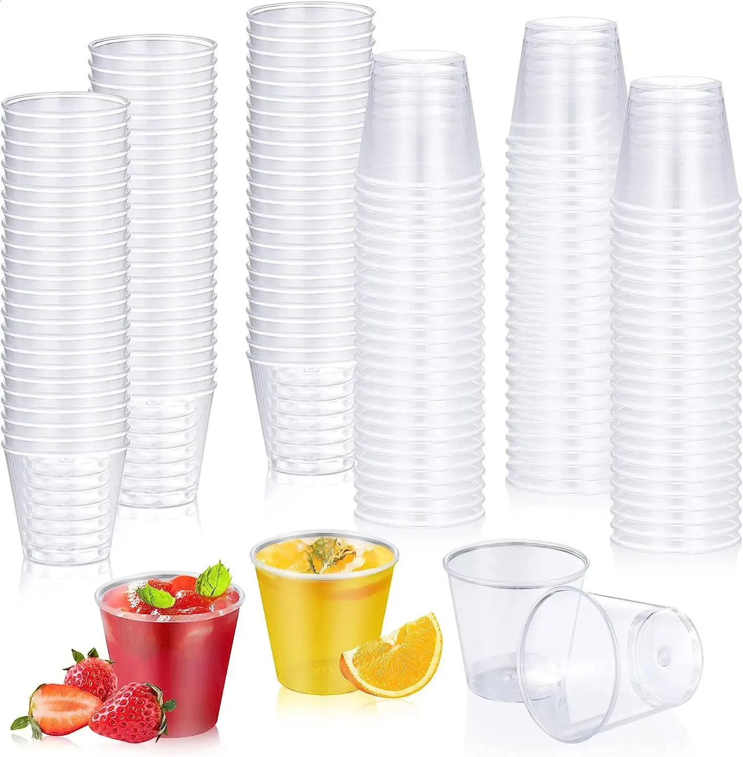 20 Pack 30ml Disposable Plastic Shot Glasses - Clear, Portable Cups for ...