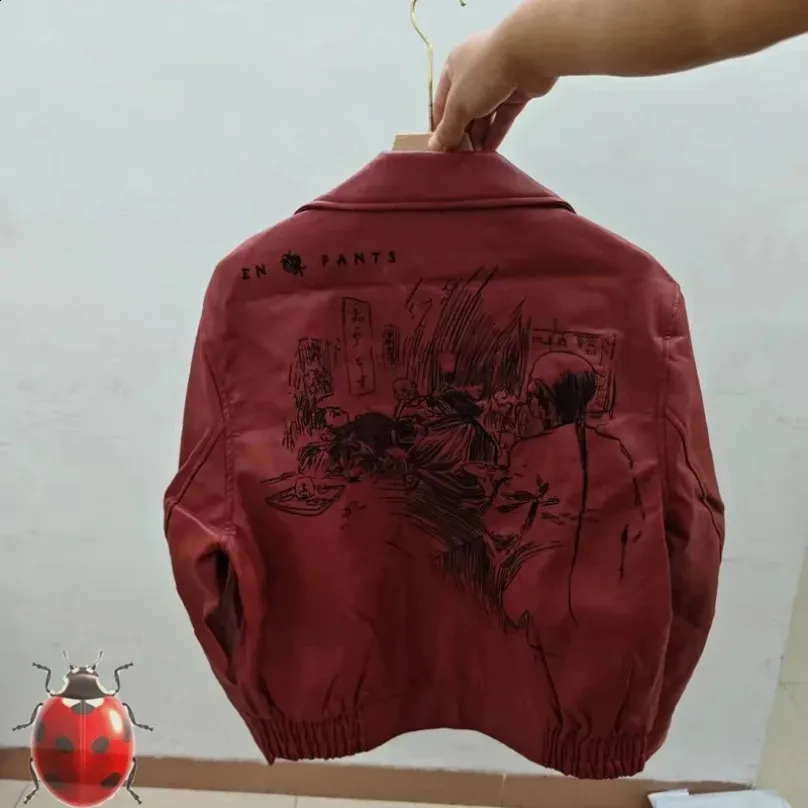 【 関税・送料込み】RED CASUAL JACKET DHgate.com:ERD-Inspired Red Leather Jacket - High Quality