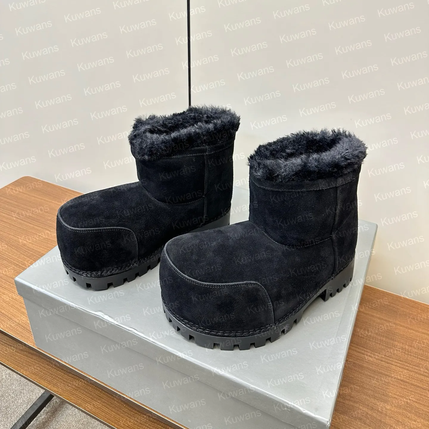 She's Daily Premium Top Alaska Winter Suede Boots ★2color Alaska Fur High Tan Suede Boots Designer Winter Snow Fall