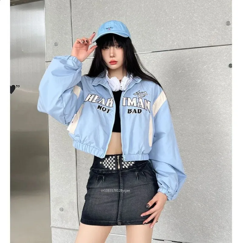 ジャケット・アウター SEGURA y2k Riders Racing Cropped Jacket Korebow Women's Cropped Leather Jacket Zipper Moto Biker