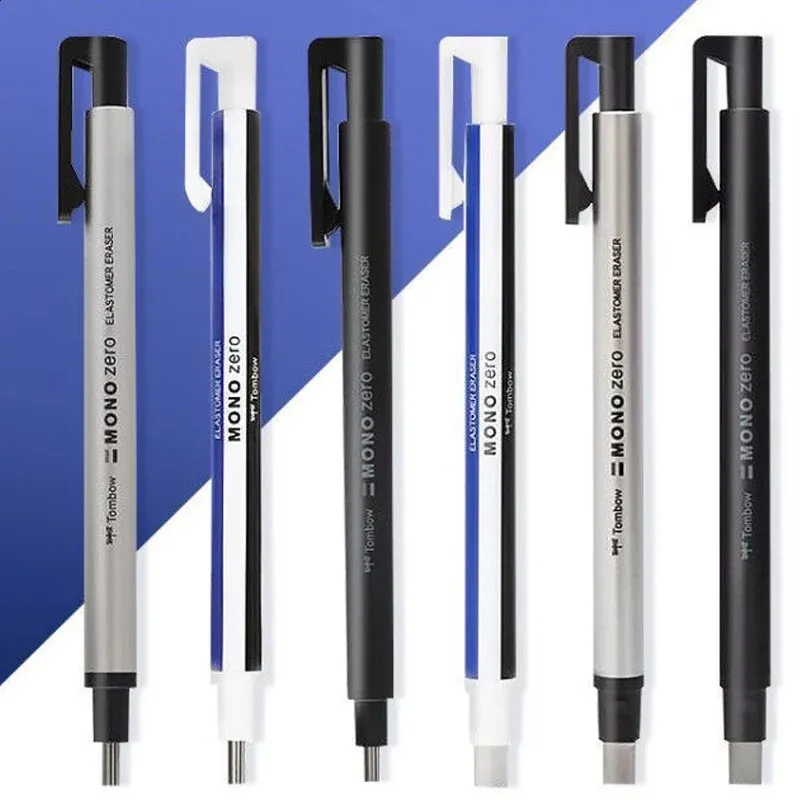 4Pcs Retractable Click Eraser With 4Pcs Refill Erasers Premium Pen Style Rubber Stick Erasers Mechanical Grip Eraser For Kids Students Artist Painting Writing
