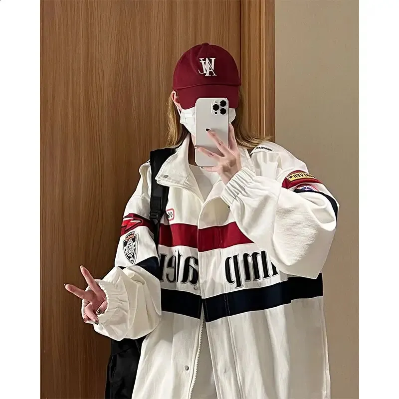 Vintage Oversized Racing trench jacket for Women - Y2K Vintage Oversized Racing trench jacket for Women - Y2K