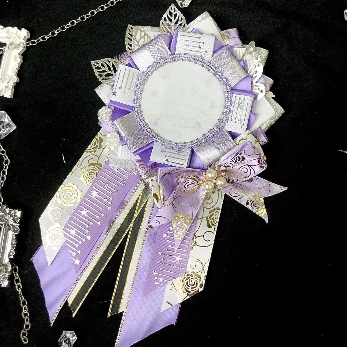 Anime-Inspired Bow Ribbon Cosplay Decoration for Hair, Bags, Backpacks & Ita Bag Green Ribbon Cosplay Ita Bags Rosette Protection Flower Pin  main image 2