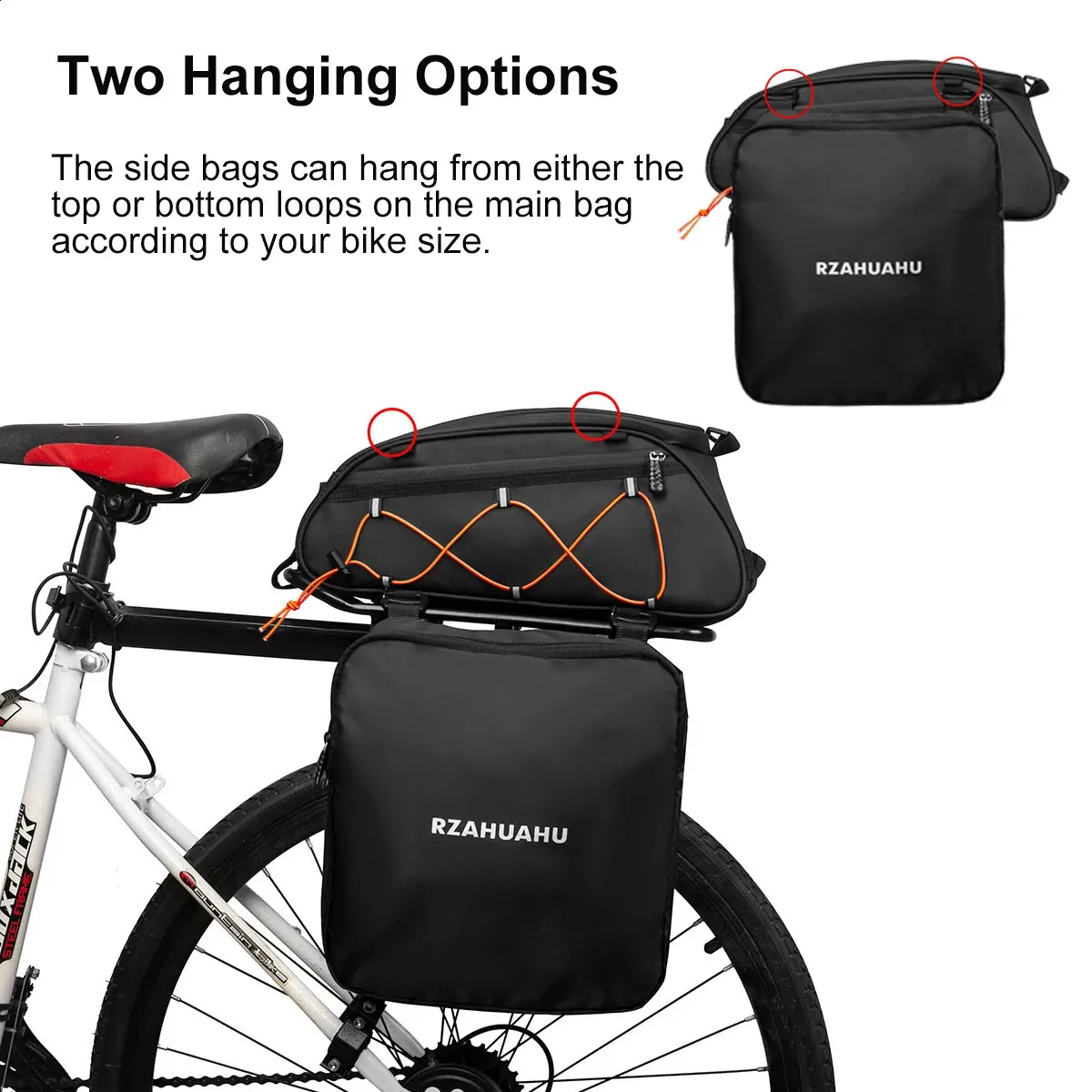 Ebike Accessories 7L Waterproof Bike Rear Rack Bag Reflective PU