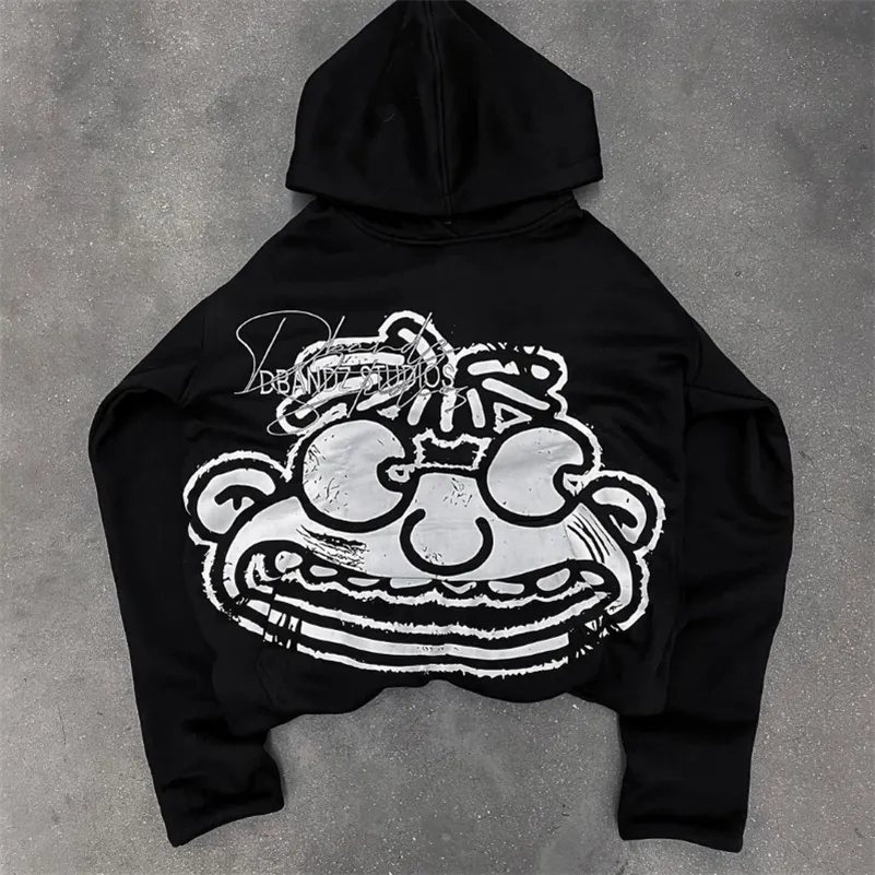 Gothic Graphic Print Hoodie: Harajuku Style Mens Sweatshirt Shop