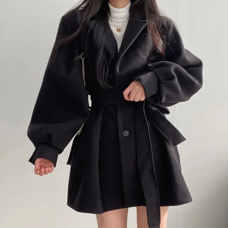 Red Belt Long Wool Coat 3737 Red Belt Long Wool Coat 3737