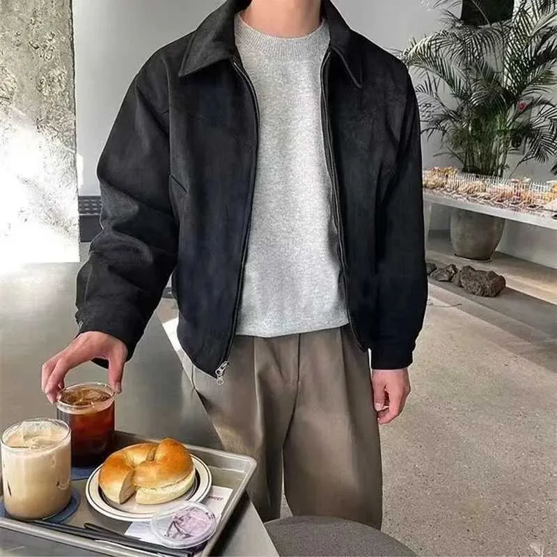 High-End Brown Suede Retro Men's mens jackets with High-End Brown Suede Retro Men's mens jackets with