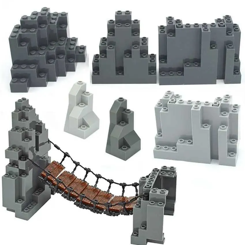 Building Rocks Toy DIY Rock Panel Building Blocks Set, City View Mountain Rockery ...