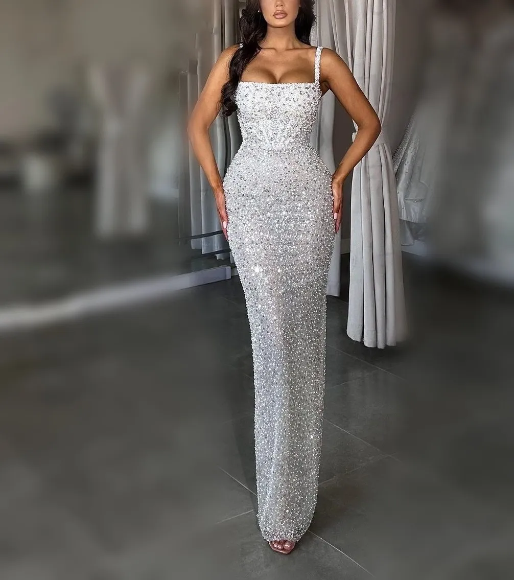 Save Big on Bulk White Beaded Prom Dresses Elegant White Pearl And Sequin  Prom Dress: Sleeveless Formal Evening Gown For Special Occasions Best