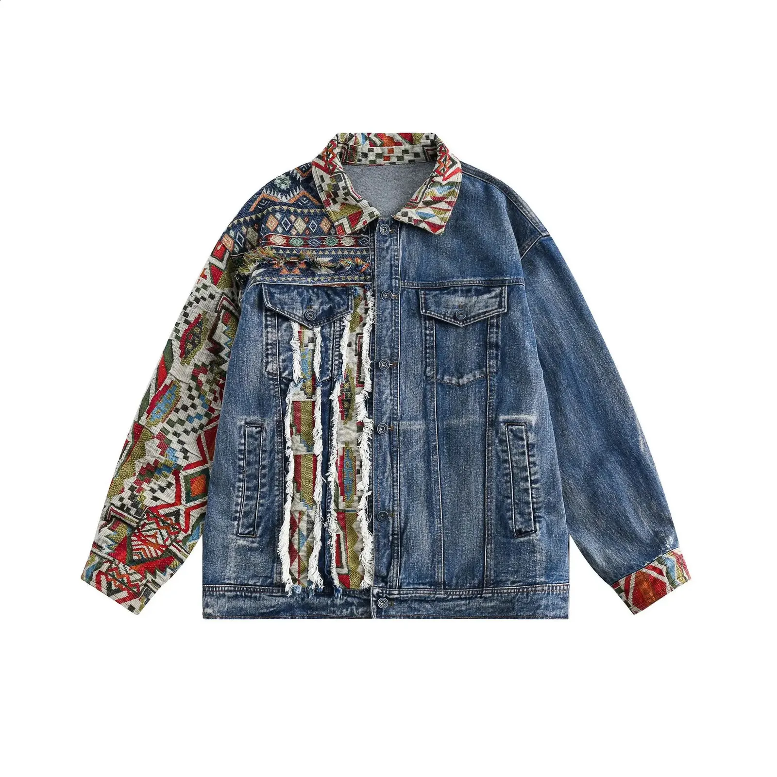 ALANUi】MIX patchwork denim jacket Patchwork Denim Jacket