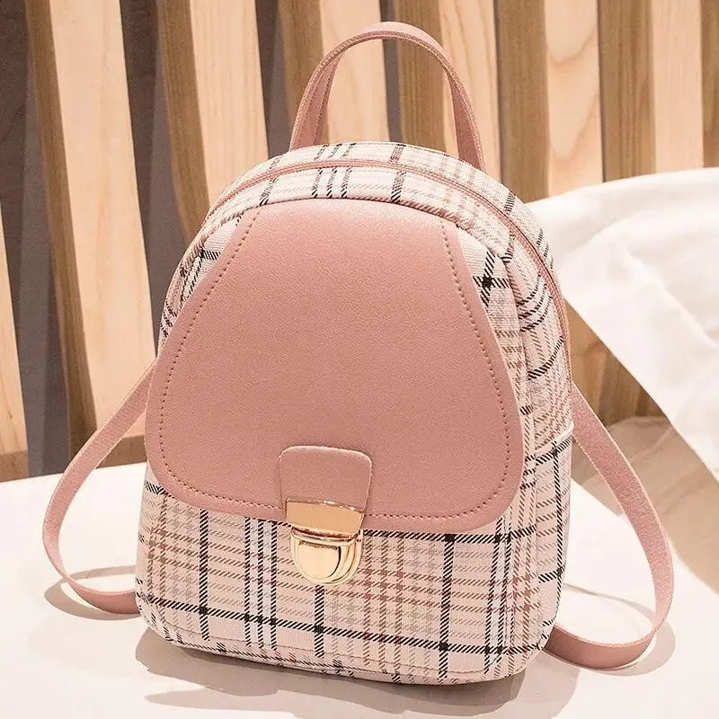 Chic Checkered Mini Backpack Purse with Secure Lock Fashionable  Functional, Shop Now!