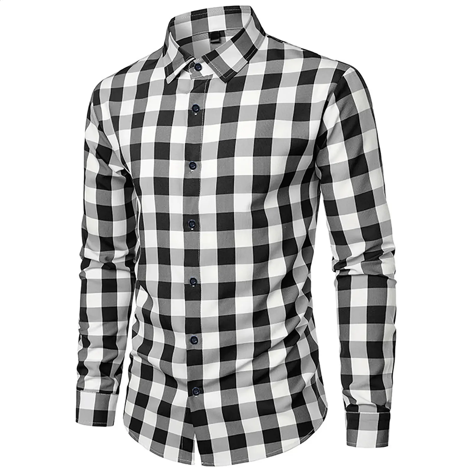 Mens Shirts Plus Size Checkered Shirt Men's Plaid Lapel Blouse Fashionable Casual Shirt For Spring And Autumn With Flannel Accents And Long Sleeves (Plus Size) Style 240826 Mens Shirts Plus Size Checkered Shirt Men's Plaid Lapel Blouse Fashionable Casual Shirt For Spring And Autumn With Flannel Accents And Long Sleeves (Plus Size) Style 240826