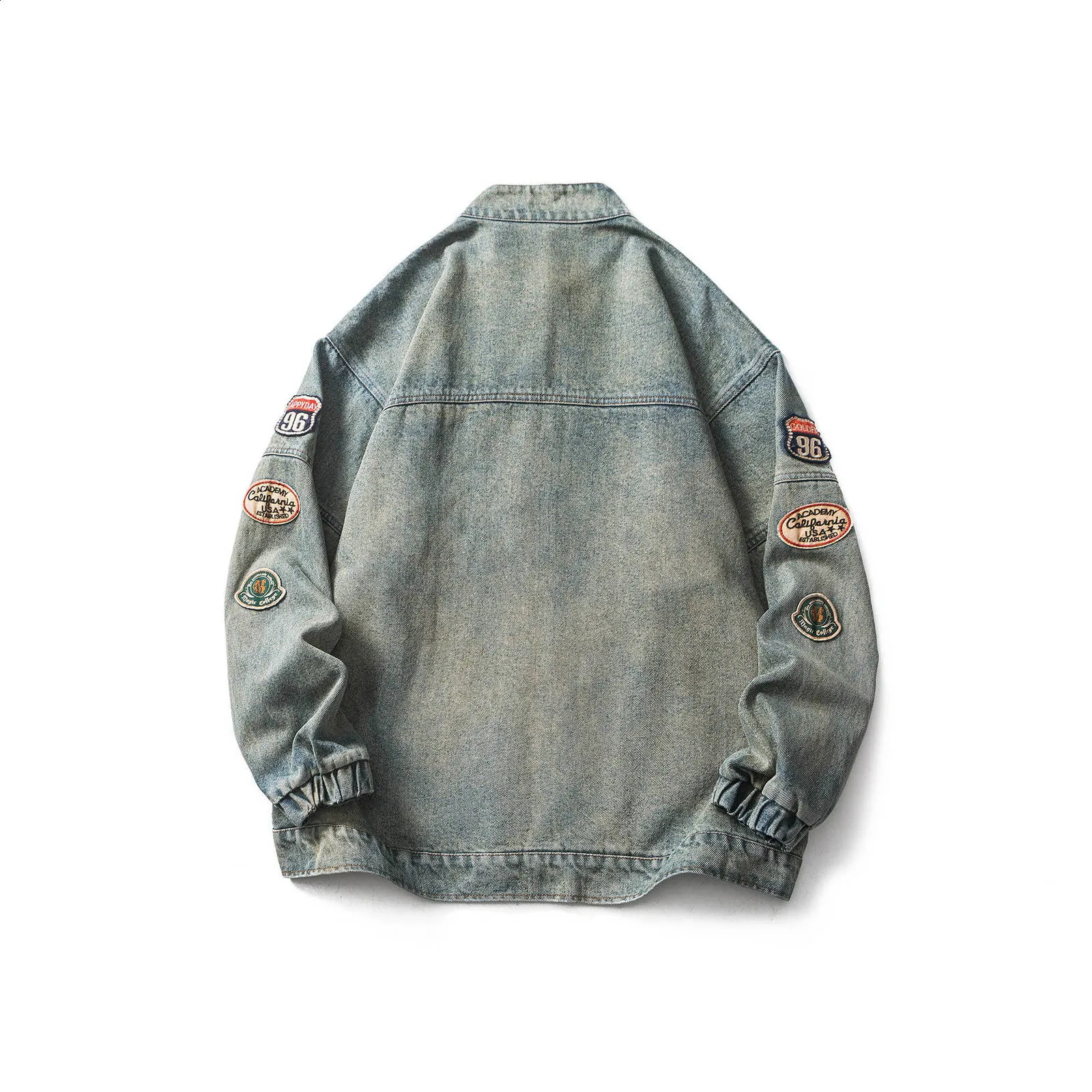 DHgate.com:Mens Retro Denim Jacket - Spring Loose Fit Letter