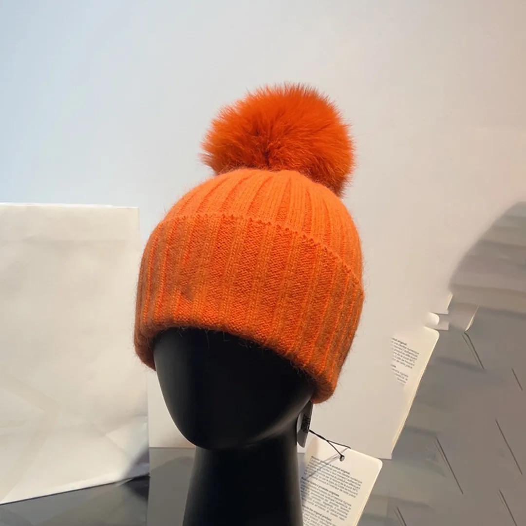 Pom Pom Orange Beanie Womens True Indian Winter Beanie Hat For