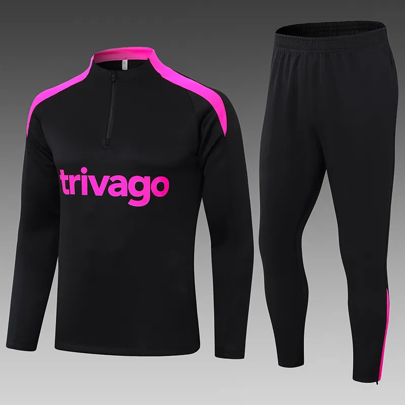 2024 Maglie per tracce di calcio CFC Giacca con cappuccio per uomini allenamento da calcio in poliestere per uomini idratazione umida traspirante