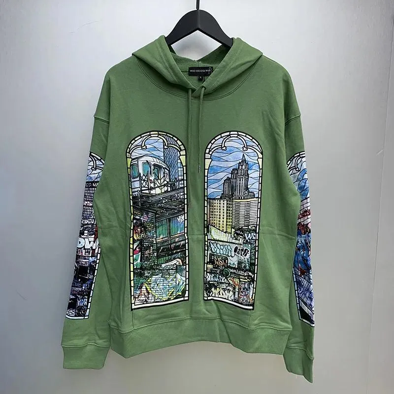 DHgate.com:Indigo Vintage Wash Hoodie with Who Decides War