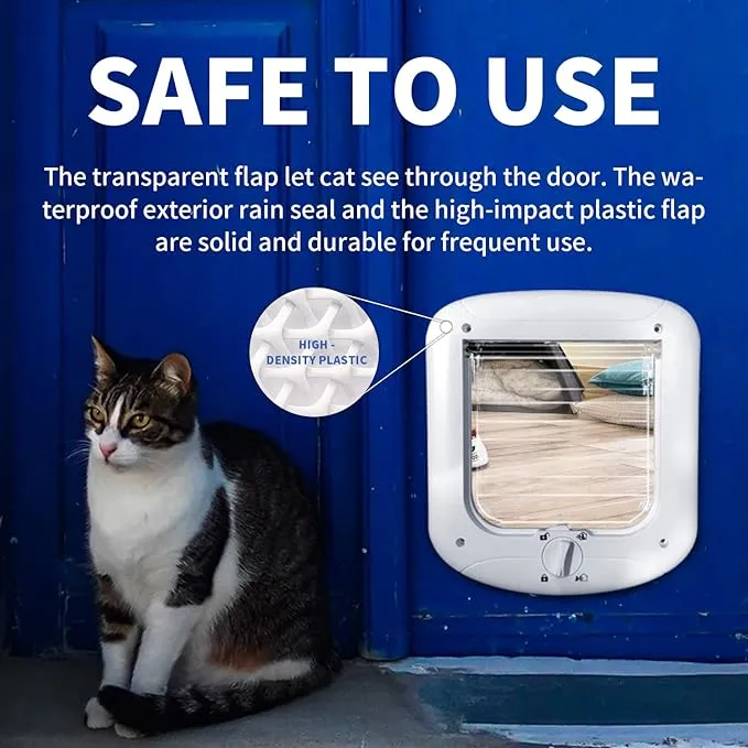 Curated visual reference: Microchip Cat Safe Home Lock System With Remote Reference: Smart Cat Carrier Microchip Activated Pet Door 4 Way Lock