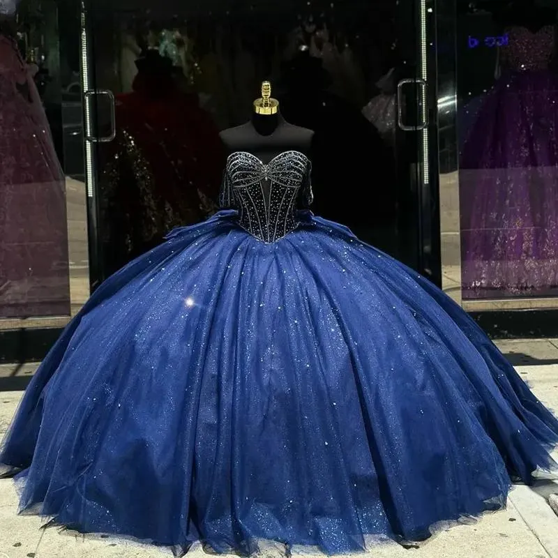 royal blue and silver quince dress Princesa by Ariana Vara Quinceañera Dress PR12001 Navy Blue/Silver / 00