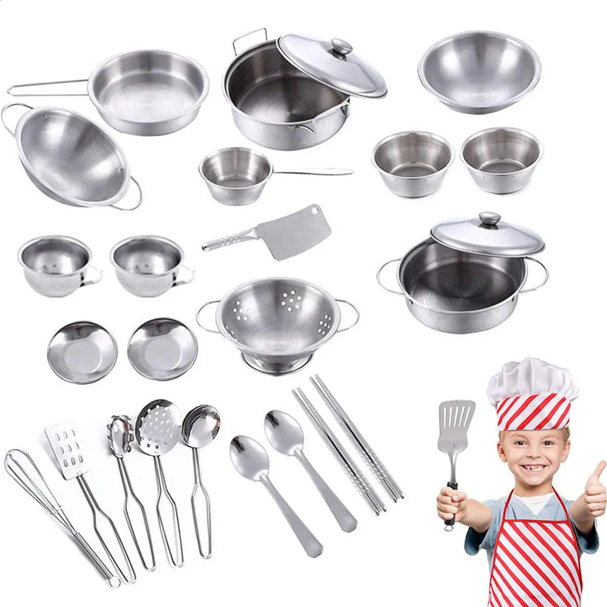 Childrens Pots And Pans Set   Stainless Steel... 