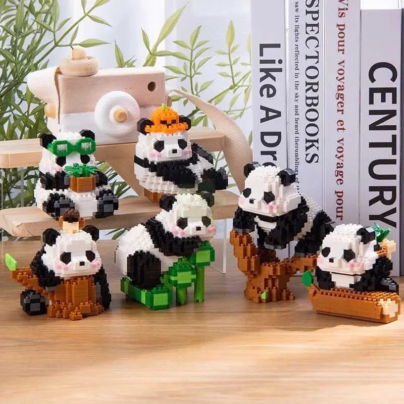 Animals building blocks micro wooden panda educational toy with CE ...
