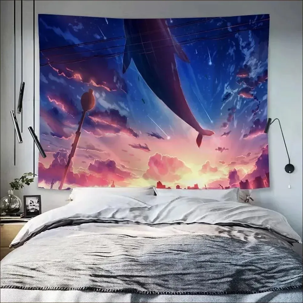 Tapiz De Pared Tema De La Ballena De Ballena Para La Decoración De La Sala  De Estar Tela De Poliéster Suave, Gran Tamaño De 11,05 € | DHgate, image size:1000x1000