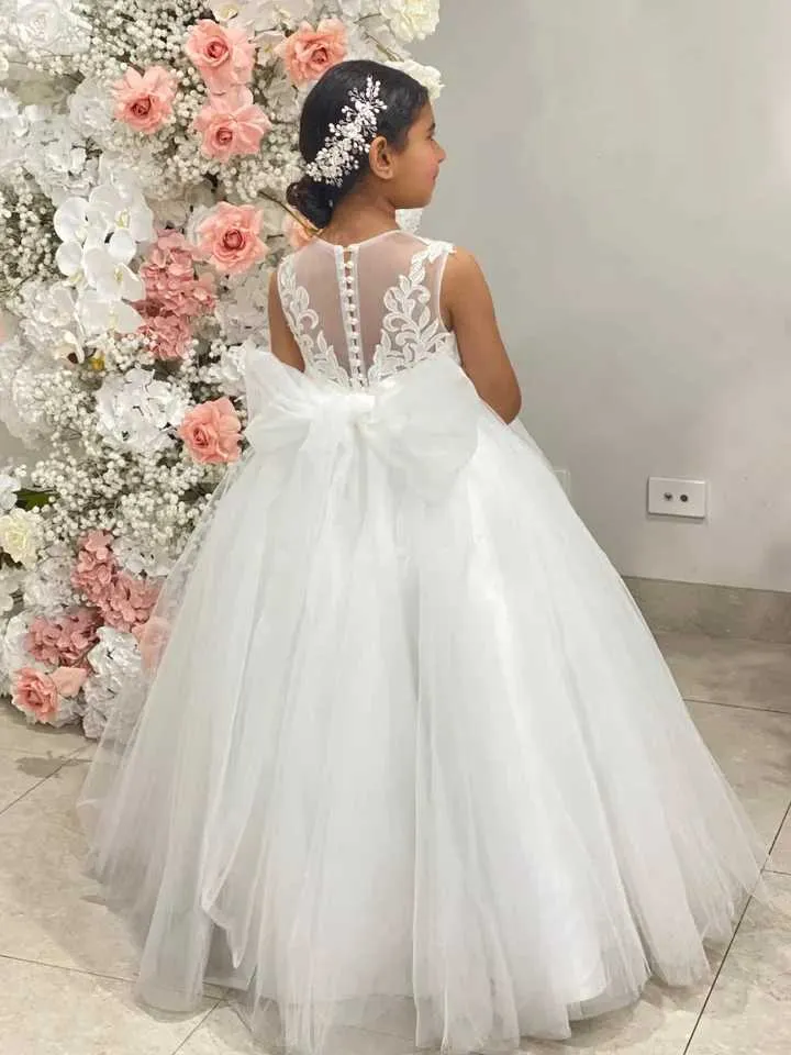 First communion dresses puffy white hotsell