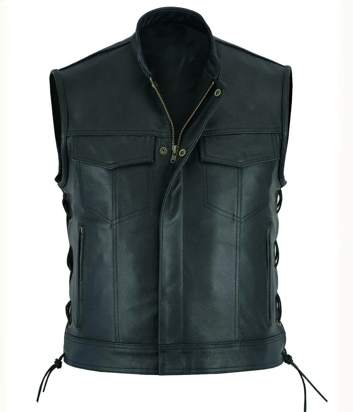 Summer Lightweight Leather Vest Premium Leather Vest For Men V